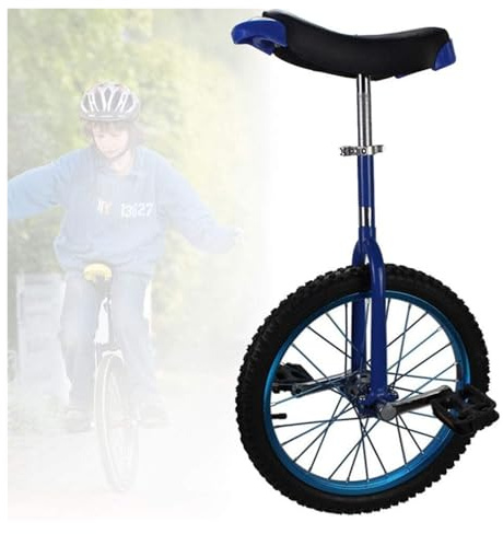 Enhjuling, 16/18/20-tums hjul, halkfria med aluminiumfälg, extra tjocka däck, justerbar sadel(Blu,18inch)
