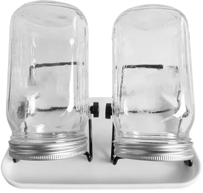Sprouting burksats – Frögroddglas, hydroponisk odlingshållare set | Fröspridningssats – glasburkhållare för hemmet odling | Nätlock med saltfritt grobarhetssystem, 8,8 x 15,5 cm