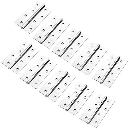 10 pcs en acier inoxydable meubles de maison matériel Charnière de porte Long 87 mm x 52 mm