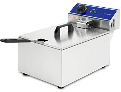 VERTES Friggitrice elettrica professionale 10L, 3000W, 230V, principio della zona fredda, temperatura 50-200°C, cestello di frittura, funzione di reset, acciaio inox, funzionamento ad olio
