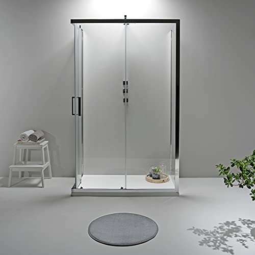 Box Doccia 3 Lati - Cabina Doccia con Porta Scorrevole, Cristallo Temperato 6mm, Anticalcare con Profilo Cromato, Chiusura Magnetica e Altezza 190 (80x100x80, Trasparente)