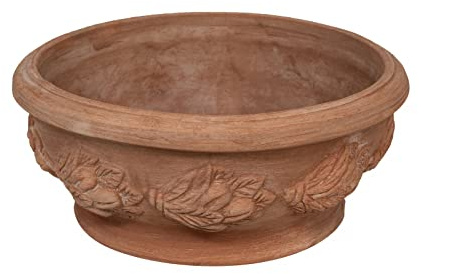 Biscottini Pots en terre cuite artisanaux 50 x 23 x 50 cm | Vase en terre cuite intérieur et extérieur | Pots succulents Made in Italy