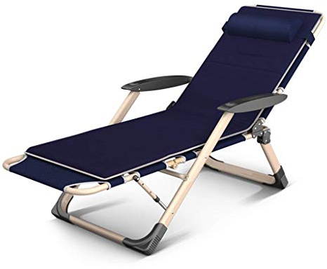 Gartenmöbel-Sets, Sonnenliege, klappbarer Lounge-Stuhl, Sonnenbaden, Camping, Gartenstühle, klappbar, Schwerkraft-Liegestuhl, Liegestuhl, verstellbar, wasserdicht, Chaiselongues, Metall, für Büro im