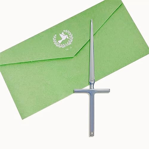 JIMCOM 1 x Brieföffner, Metalllegierung, Umschlagöffner, silberfarbenes Brieföffnungsmesser für versiegelte Dokumente oder Umschläge zu Hause oder im Büro (22,9 cm)