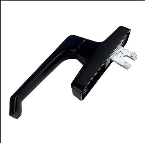 Låsbart fönsterhandtag, dörr- och legeringsdörrar och fönster Inline-handtag Tryck och dra fönster Drivhandtag Dörr- och fönsterbeslag Dörr- och fönsterhandtag (Färg: Svart, Storlek: Fönsterspindel