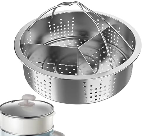 Cestas de vapor apilables con patas de acero inoxidable – Inserto para olla a presión y separador – Cesta de cocción con piezas extraíbles para cocinar separadas – para verduras
