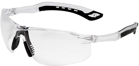 Calabria Replays Clear Crystal Black Sport Safety Glasses for Pickleball Eye Protection for Women Pickleball Glasses for Men
