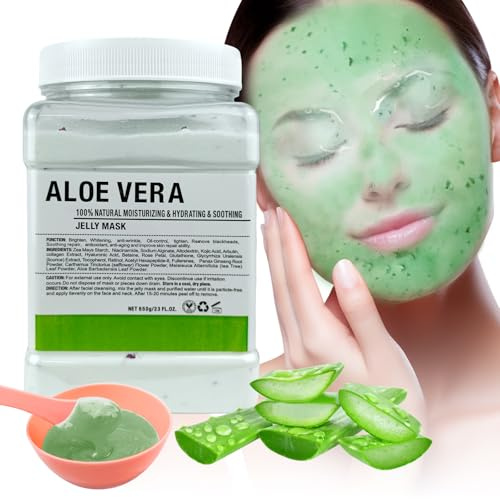 Jelly Mask Powder for Facials, Hydrating & Moisturizing Jelly Face Mask SkinCare, Professional Spa Use Peel Off Face Mask Powder, Deep Hydration & Glow for All Skin Types 23 Fl Oz