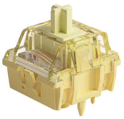 Akko V5 Creamy Yellow Keyboard Switch with LED Diffuser for Mechanical Gaming Keyboard, 5-Pin 50gf Linear Lubed Switches (45pcs)