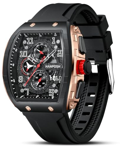 HANPOSH Reloj Hombre de Cuarzo AnalóGicos Relojes de Hombres Reloj 30M Impermeable Deportivo A Prueba de Agua Relojes de Pulsera TáCtica Militar Regalo Padre