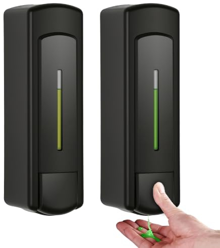 Dispensador Jabon Baño Pared, Juego de 2 Dispensador Jabon Pared Negro