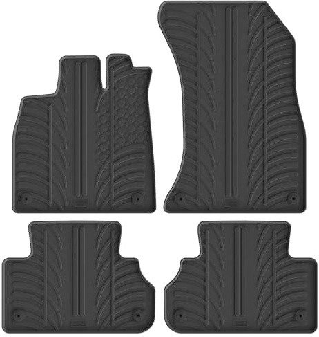 Satz Gummimatten kompatibel mit Audi Q5 2017- inkl. Q5 Sportback 2020- (T Profil 4-teilig + Montage-clips)
