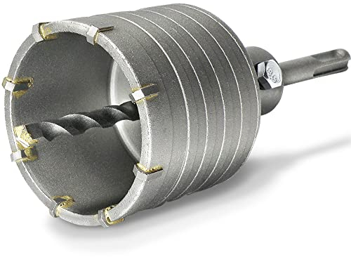 S&R Hohl-Bohrkrone Set Ø 82mm mit SDS plus Adapter 110mm und Zentrierbohrer 8x110mm. Hammerschlagfest, Dosenbohrer, Lochsäge, Steckdosenbohrer, für Bohrhämmer