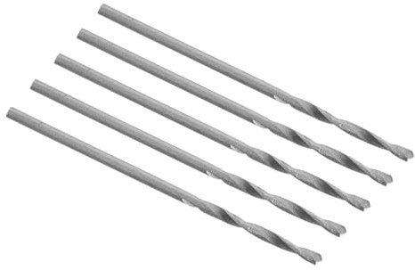 ENT 50010 Träborr i förpackning med 5 Ø 1,0 mm Höghastighetsstål (HSS-G) med mittpunkt och förklippare D1 x NL10 x GL34 mm - slipad premium HSS träborr