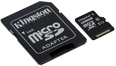 Kingston Canvas Select (SDCS/128GB) MicroSDClass 10 UHS-I Speeds Up to 80 MB/s Read (SD Adapter Included) - Bring Your HD Videos to Life
