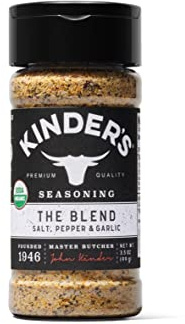 Kinder's Organic The Blend (Salt, Pepper and Garlic), Premium Quality Seasoning, MSG Free and USDA Certified Organic, 3.5oz