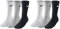 Nike 6 Paar Herren Damen Socken SX4508 weiß oder schwarz oder weiß grau schwarz, Farbe:weiß grau schwarz, Größe:46-50