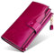 FORRICA Damen Geldbörse Lange Echte Leder Brieftaschen Groß Geldbeutel RFID Schutz Reißverschluss Portemonnaie Frauen Rindsleder Clutch Geldbörse mit Handyfach Lila
