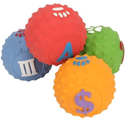 Set di 4 Palline da Tennis in Gomma per Cani, Piccola e Media Taglia, 5,1 cm, Giocattoli da Masticare