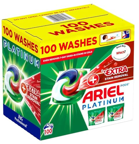 Ariel Platinum tvättdynor 100 tvättar 2320G+Extra fläckborttagning ovanpå