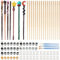 DKINY 24pcs Bricolage Baguettes Magiques en Bois avec Argile et Peinture pour Enfants Loisir Créatif Fête Halloween Canaval Cadeau Anniversaire Socier Wizard Cosplay