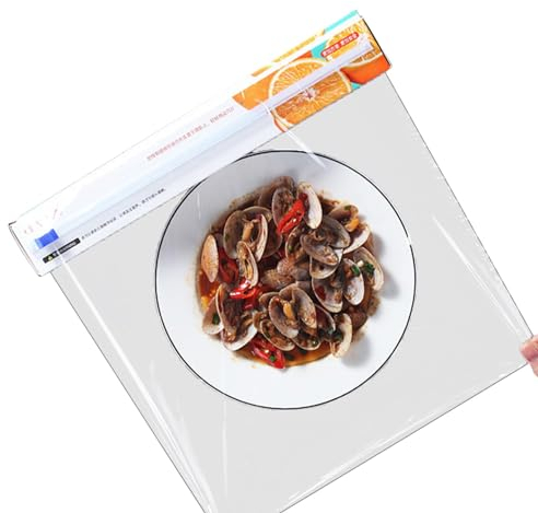 Pellicola trasparente con taglierino, pellicola trasparente per alimenti | Pellicola trasparente multiuso da cucina | Pellicola per servizi di ristorazione per uso alimentare, pellicola