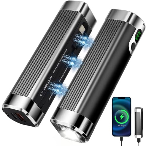 Chauffe-mains rechargeable 10 000 mAh - Chauffe-mains électrique magnétique 3 en 1 - Fonctionne avec piles USB - Avec 3 niveaux de chaleur - Cadeau d'hiver pour femme, homme, famille, camping.