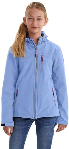killtec Mädchen Soft Shell Jacke Softshell Jacke mit Kapuze wasserabweisend 00238-dunkelanthra 176 Girls Softshelljacke, lavendel, 152, 37769-000