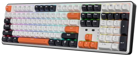 Redragon K689 PRO Wireless Gasket RGB Gaming Keyboard, 104 Keys + Extra 4 Hotkeys Mechanical Keyboard w/Upgraded Hot-swappable Socket, 5-Layer Noise Dampening, Round PBT Keycaps, Custom Linear Switch