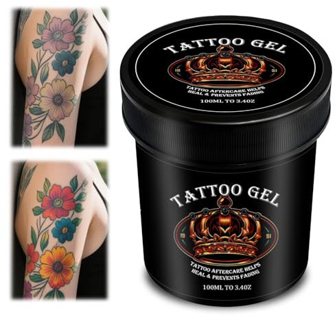 100ml Crème de Soin pour Tatouage, Tattoo Professional Butter, Creme Tatouage Cicatrisante, Baume de Soin Pour Tattoo, Hydratant Rehaussant la Couleur TattooCrème, Pour Neufs et Anciens,Noir