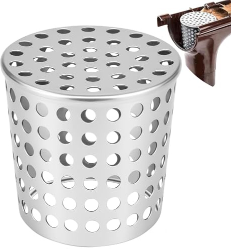 Dachrinnen Laubschutz aus Edelstahl, Regenrinnen Laubschutz, Fallrohrschutz, Laubschutz Dachrinne, Laubschutz für Dachrinnen, Laubfang Fallrohr, für Fallrohre (75-90mm)