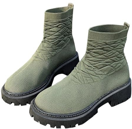 Stivali Donna Invernali con Pelliccia Stivali Biker Donna Comfort Lunghi con Cerniera E Lacci sotto Motivo Stampato a Texani Wellington Stivaletti da Pelle Gambale XXL