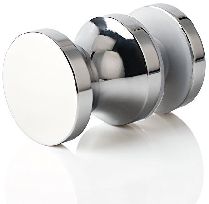 SAYAYO Maniglia di Porta Della Doccia Pomello Porta Maniglia Rotonda in Acciaio Inox 304 per Porta di Vetro Porta Scorrevole Bagno, Cromo Lucido, EL9000