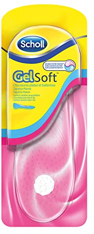 Scholl GelSoft Einlegesohlen für Damen, flache Schuhe und Ballerinas – hoher Komfort mit stoßdämpfendem Gel, stoßdämpfender Effekt, ergonomisches Design und perfekter Halt, Größe 35,5-40,5