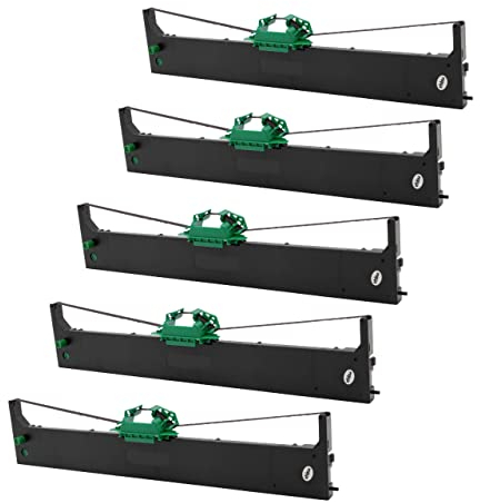 vhbw 5x Farbband Schriftband kompatibel mit Olivetti DM95, PR9B, PR9+, PR9, DM99 Nadeldrucker, Bondrucker - Schwarz