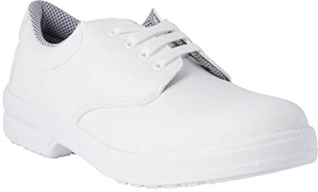 REPOSA Work - Scarpe Sanitarie Donna e Uomo in Microfibra con Suola Antishock, Scarpe Sanitarie Chiuse con Lacci - Scarpe da Lavoro Sanitario e Cucina Comode, Antiscivolo, Antistatiche e Traspiranti