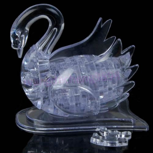 3D Crystal Puzzle Jigsaw Model DIY Swan IQ Toy Furnish Gadget Gift Souptoy