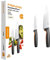 Fiskars Küchenmesser-Set, 2-teilig, Functional Form, Inklusive Kochmesser (Groß), Gemüsemesser, Japanischer Edelstahl/Kunststoff, 1057557