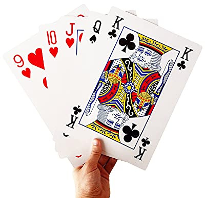 SeptCity Jumbo Playing Cards, Super Big Giant Game Theme Full Deck Huge Poker Oversize Decorations of Magic Party (1 Pack) (4 Times)