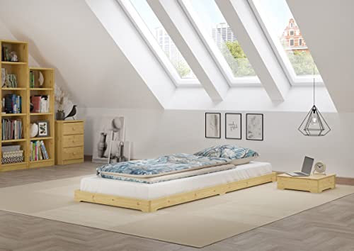 Erst-Holz Petit lit futon en Bois très Bas, Base idéale pour futon, Surface 80x180 cm V-60.47-08-180, Accessoires:sans Accessoires