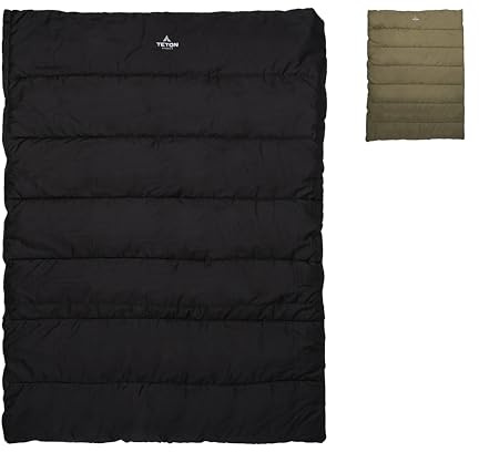 TETON Sports Evergreen Sleeping Bag Saco de Dormir Doble Ancho, Unisex, Noche/Mamut Olivo, 20F Mammoth