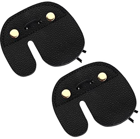 YINETTECH Lot de 2 protections en cuir pour tir à l'arc - Double épaisseur - Équipement d'entraînement au tir à l'arc - Noir