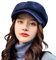 WANYI Damen Baskenmütze Wolle Verdicken Barett Cap Bakerboy Schirmmütze Ballonmütze Weicher Schildmütze Wintermütze Kappe Barette Maler Mütze für Herbst/Winter Einfarbig (57 Navy blau)
