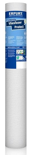 Erfurt Vliesfaser Protect 206 Weiß überstreichbare Vliestapete weisse Strukturtapete 1 Rolle 10.05 x 0.53m