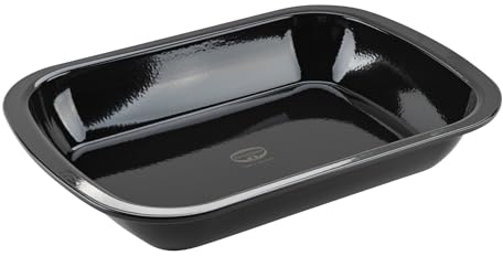 Dr. Oetker Back-Idee Kreativ Dessert- und Auflaufform aus Emaille, 39,5 x 28 x 6,5 cm– hitzebeständig bis 400°C, schnittfest, kratzfest, induktionsgeeignet, Schwarz