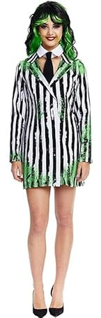 Partilandia Disfraz de Fantasma de traje a rayas para mujer (Talla S)