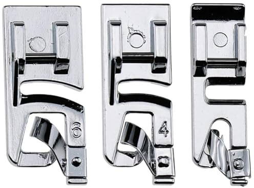 Narrow Rolled Hem Sewing Machine Presser Foot Set (3mm, 4mm and 6mm)- Fits All Low Shank Snap-On Singer, Brother, Babylock, Euro-Pro, Janome, Kenmore, White, Juki, New Home, Simplicity, Elna