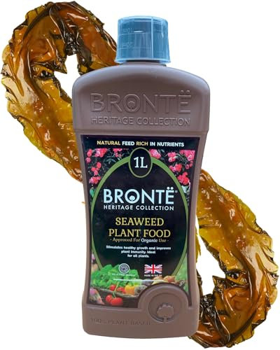 Bronte Heritage Organic Seaweed Plant Food - 1Ltr Concentrated Fertiliser for All Plants, Indoor & Outdoor. Makes 300 Litres, Boosting Growth, Blooms, & Resistance. Pet Friendly, UK Made