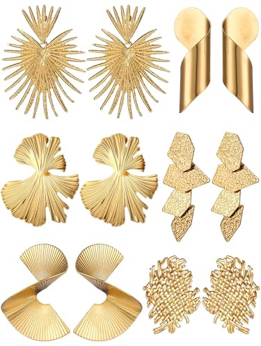 Boucle d'oreille femme, Boucles d'oreilles femme or, Boucles d'Oreilles Pendantes Fantaisie, Boucle d'oreille or, Boucle d oreille pendante, Bijoux Cadeau pour Femme Fille (A)