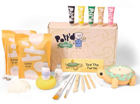 Pott'd Mini Pottery Kits | Air Dry Clay Pottery Kit for Adults | Includes Paints, Brushes, and Potters Tools | FREE online step-by-step tutorial | Perfect for Beginners | Bring The Studio To Your Home